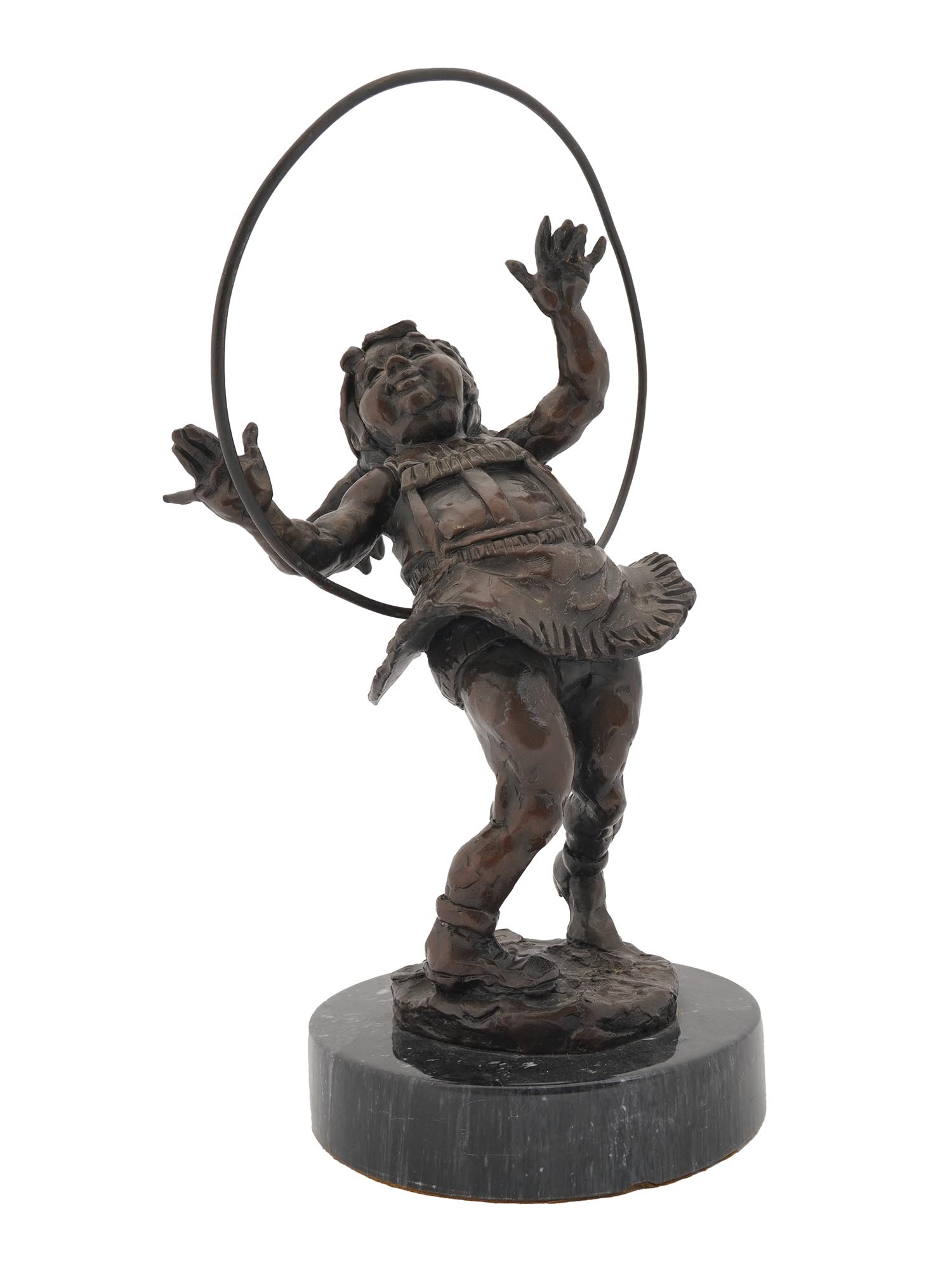 AMERICAN BRONZE FIGURE OF GIRL BY GARY SCHILDT PIC-0